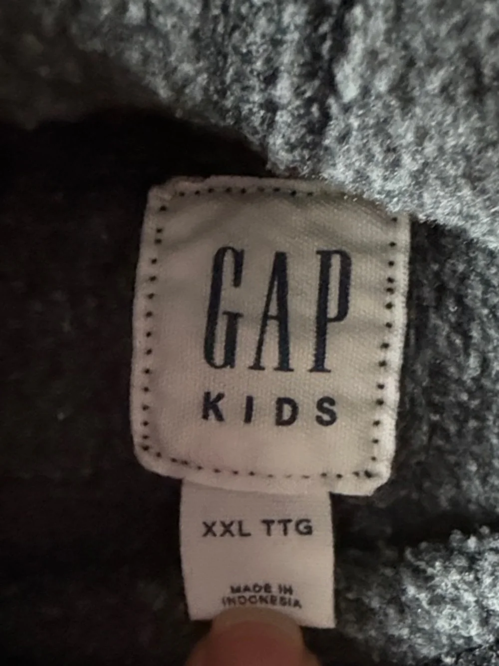 GAP Hoodie with Orange Lettering - Charcoal kids xxl